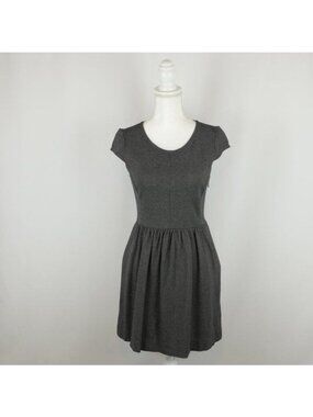 Madewell Screenplay Women's Small Gray Knit Ponte Scoop Neck Short Sleeve Dress